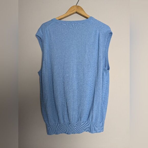 Vintage Peter Millar Mens Golf Vest – Silk Cotton Cashmere, Embroidered Leaf, XL - Picture 4 of 5